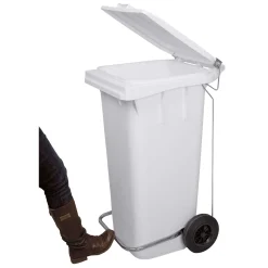 120 l container til fødevarer - m/hjul og pedal