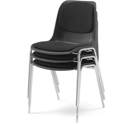 4 Stabelstole Oporto Xtra m. polster, blankt stel