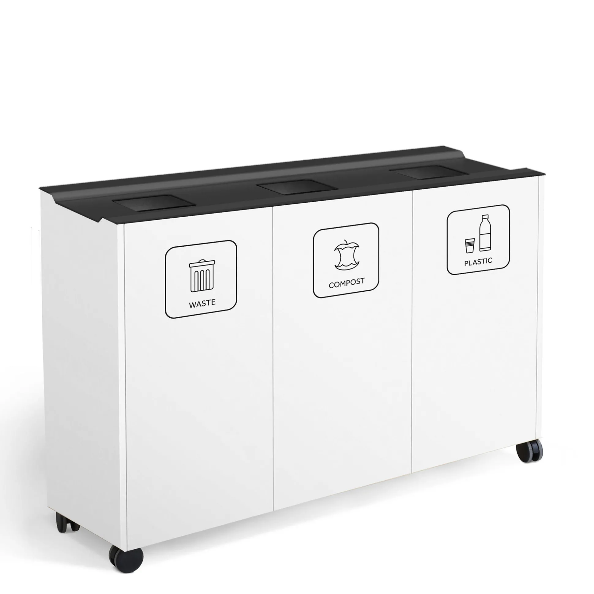 Affaldsstation CORE 3 rum m. hjul