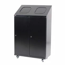 Affaldsstation VIRO 2 rum m. hjul, sort