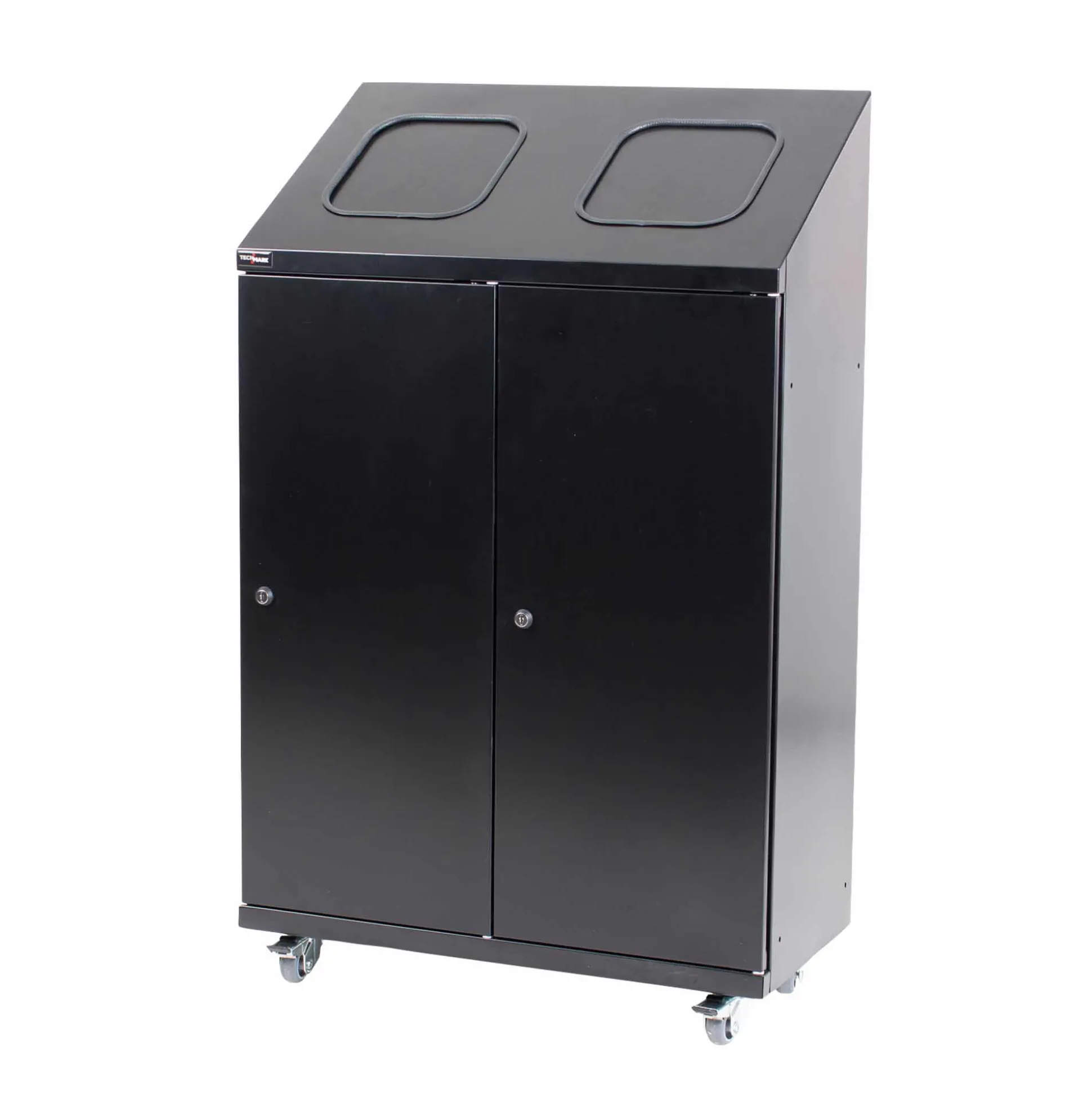 Affaldsstation VIRO 2 rum m. hjul, sort