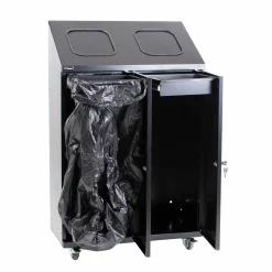 Affaldsstation VIRO 2 rum m. hjul, sort