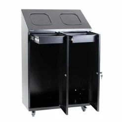 Affaldsstation VIRO 2 rum m. hjul, sort