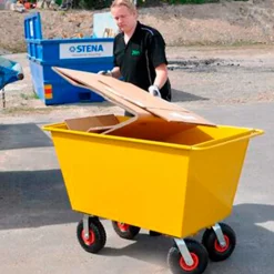 Affaldsvogn 300 liter gul