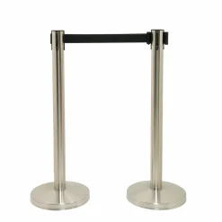 Afspærringsstolper 2 stk. inkl.bånd, stål