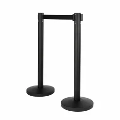 Afspærringsstolper 2 stk. inkl.bånd, sort