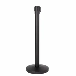 Afspærringsstolper 2 stk. inkl.bånd, sort