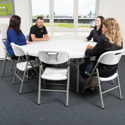 American Ø180 cm m. 8 klapstole