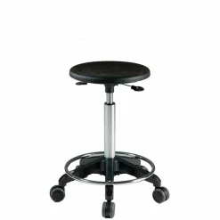 Arbejdstaburet m. fodring, sort