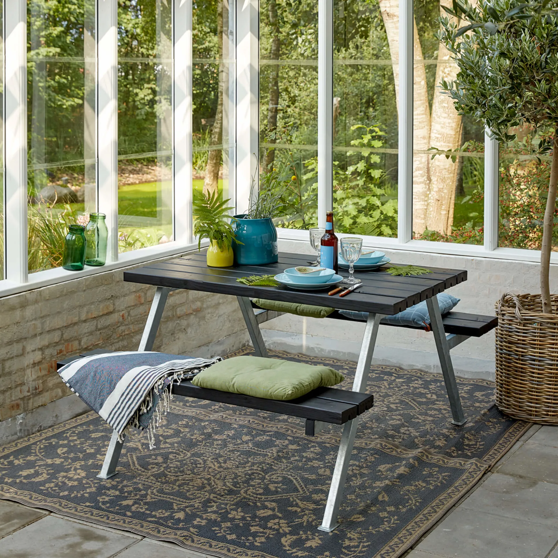 Bord bænkesæt Alpha 11 Sort