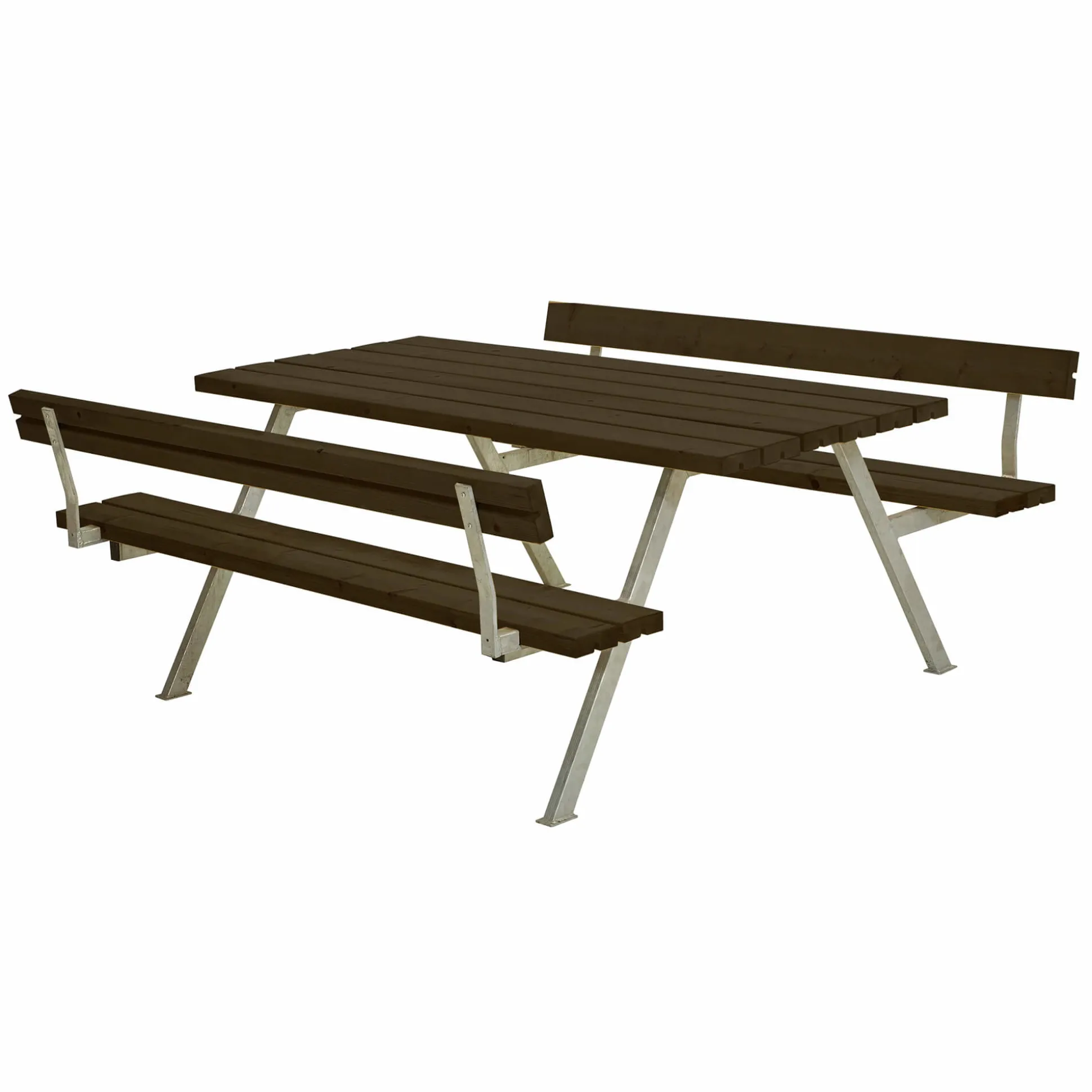 Bord bænkesæt Alpha 8 Sort m. ryglæn