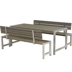 Bord bænkesæt Plan - Gråbrun m. ryglæn