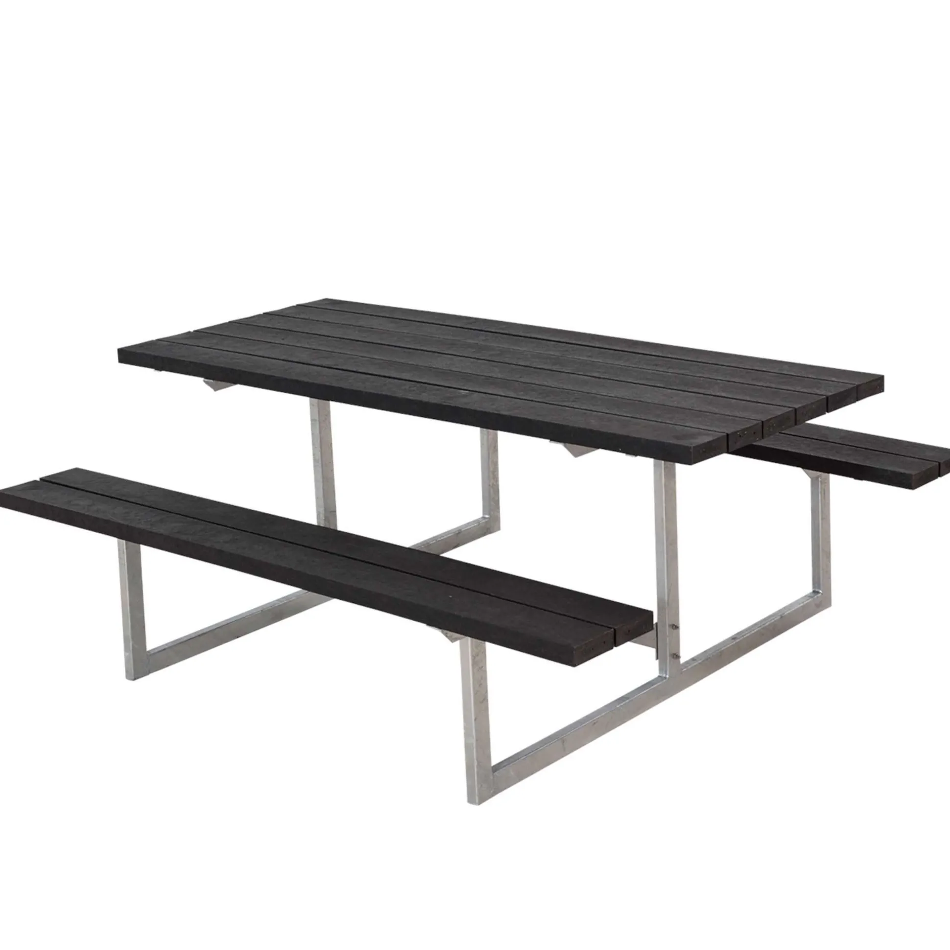 Bord Bænkesæt Rustik Sort Genanvendeligt Plast