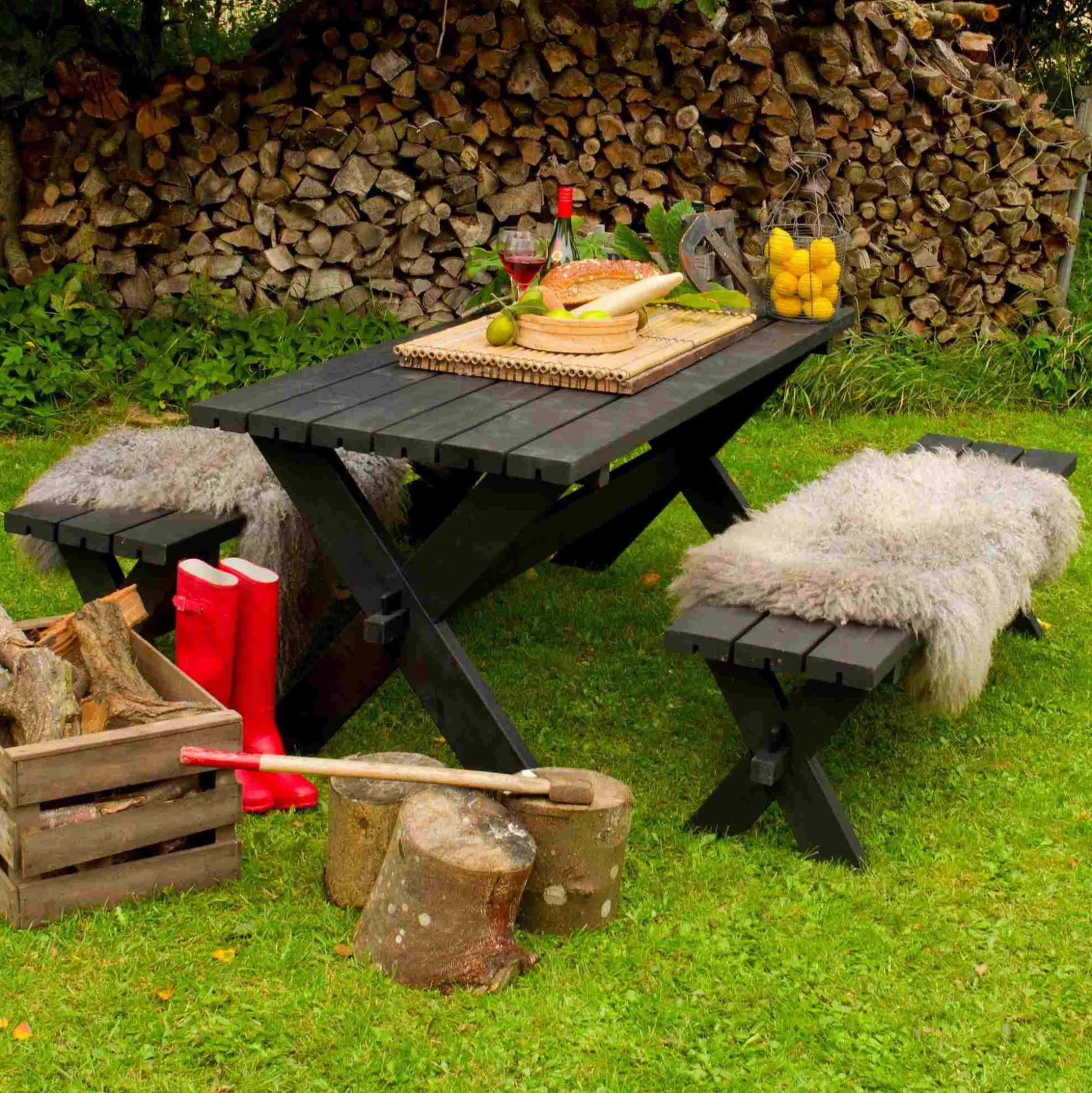 Bord Bænkesæt Town Sort