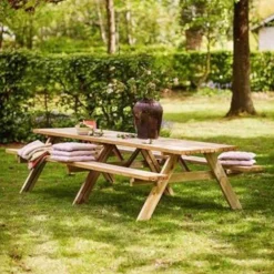 Bord bænkesæt trykimprægneret - Ekstra lang model