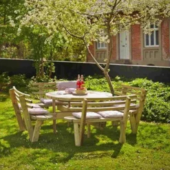 Bord bænksæt Rundt trykimprægneret