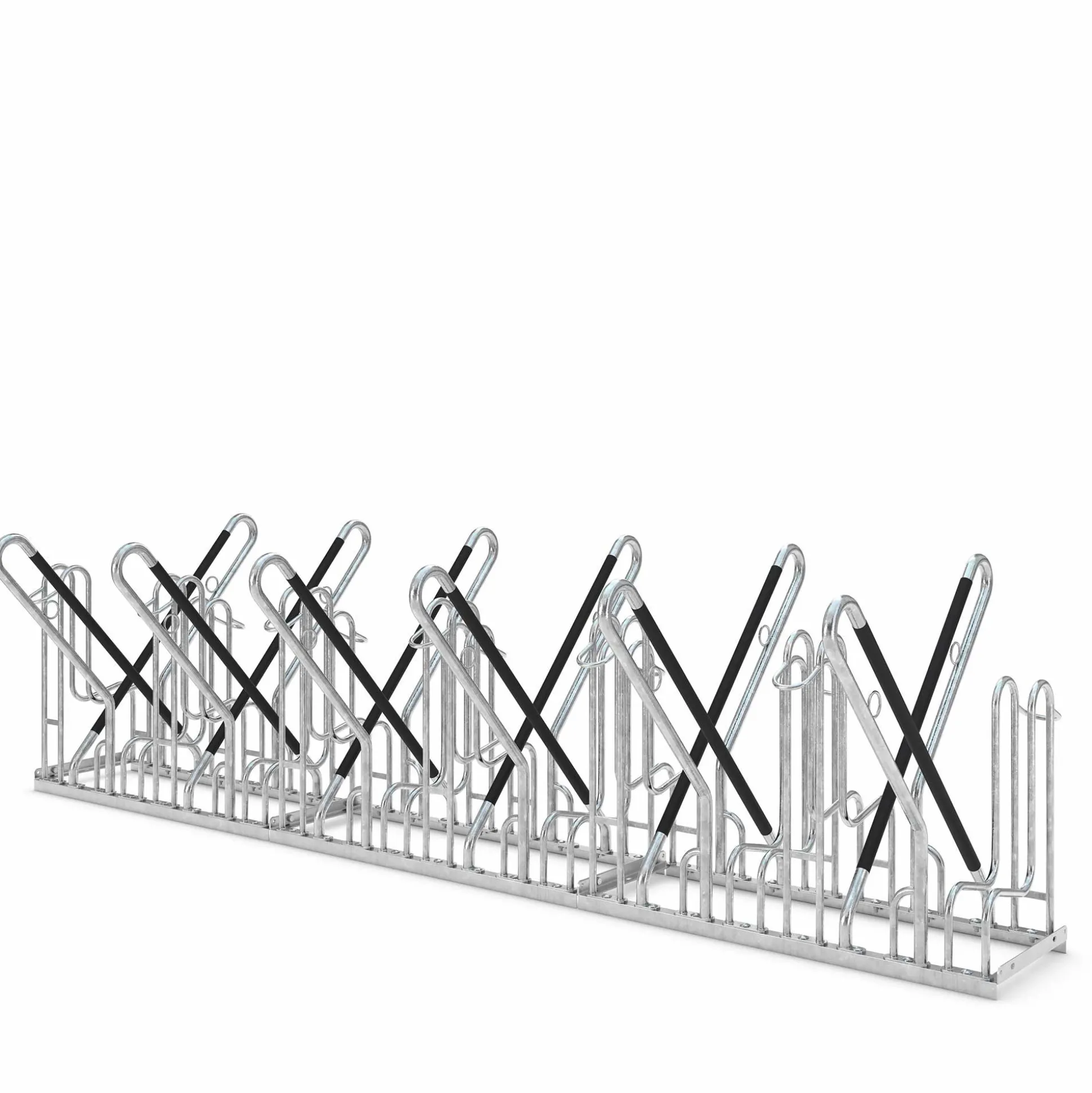 Cykelstativ m. støtte FT 12 bøjler, dob.