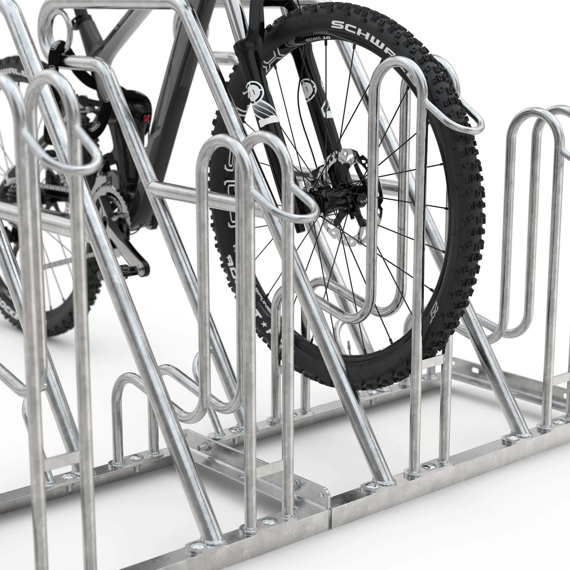 Cykelstativ m. støtte GX 8 bøjler, dob.