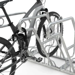 Cykelstativ m. støtte GX 8 bøjler, dob.