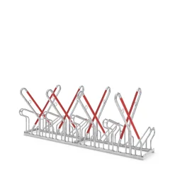 Cykelstativ m. støtte XF 8 bøjler, dob.