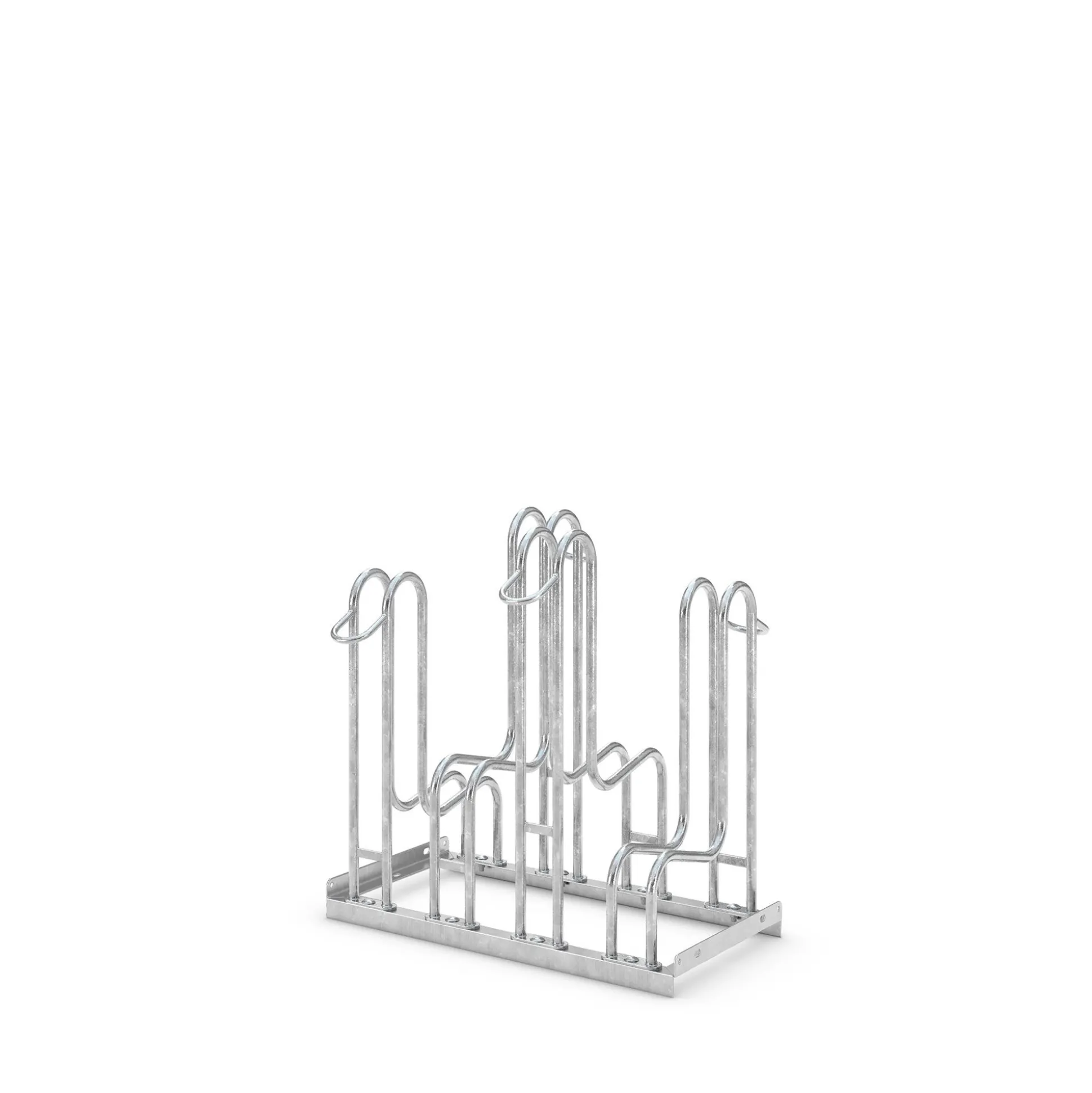 Cykelstativ med 4 høje bøjler, dobbelt