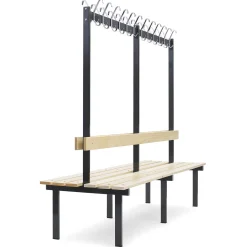 Dobb. bænk m/knagerække