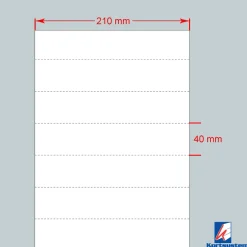 Etiketkarton perforeret A4 210x40mm
