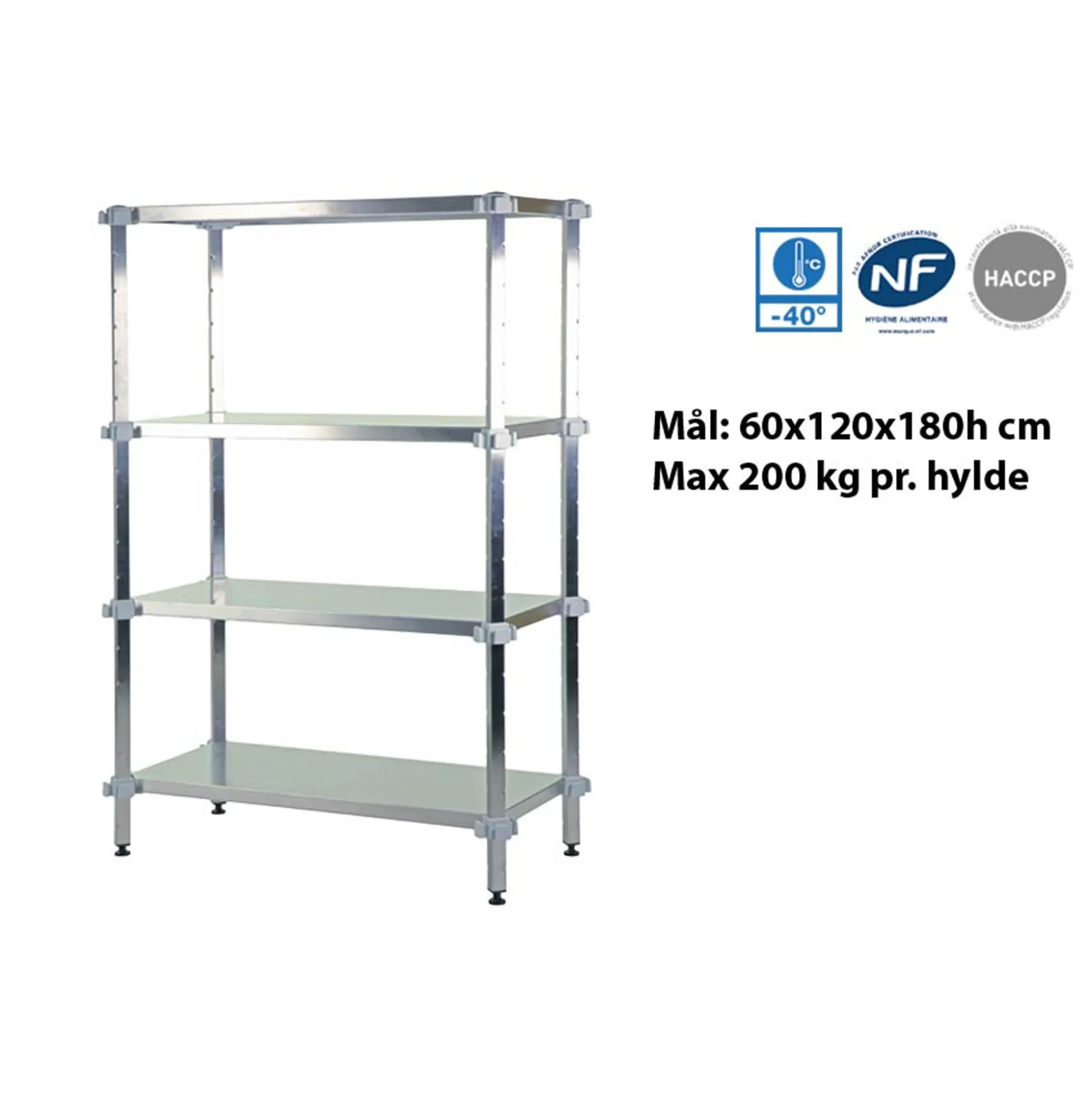 Fødevarereol startfag 66x126x180h cm