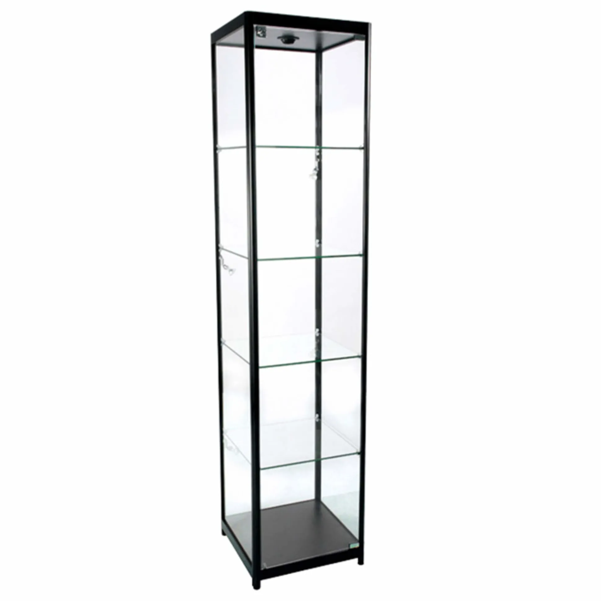 Glasvitrine Allum. m/lys og 4 hylder