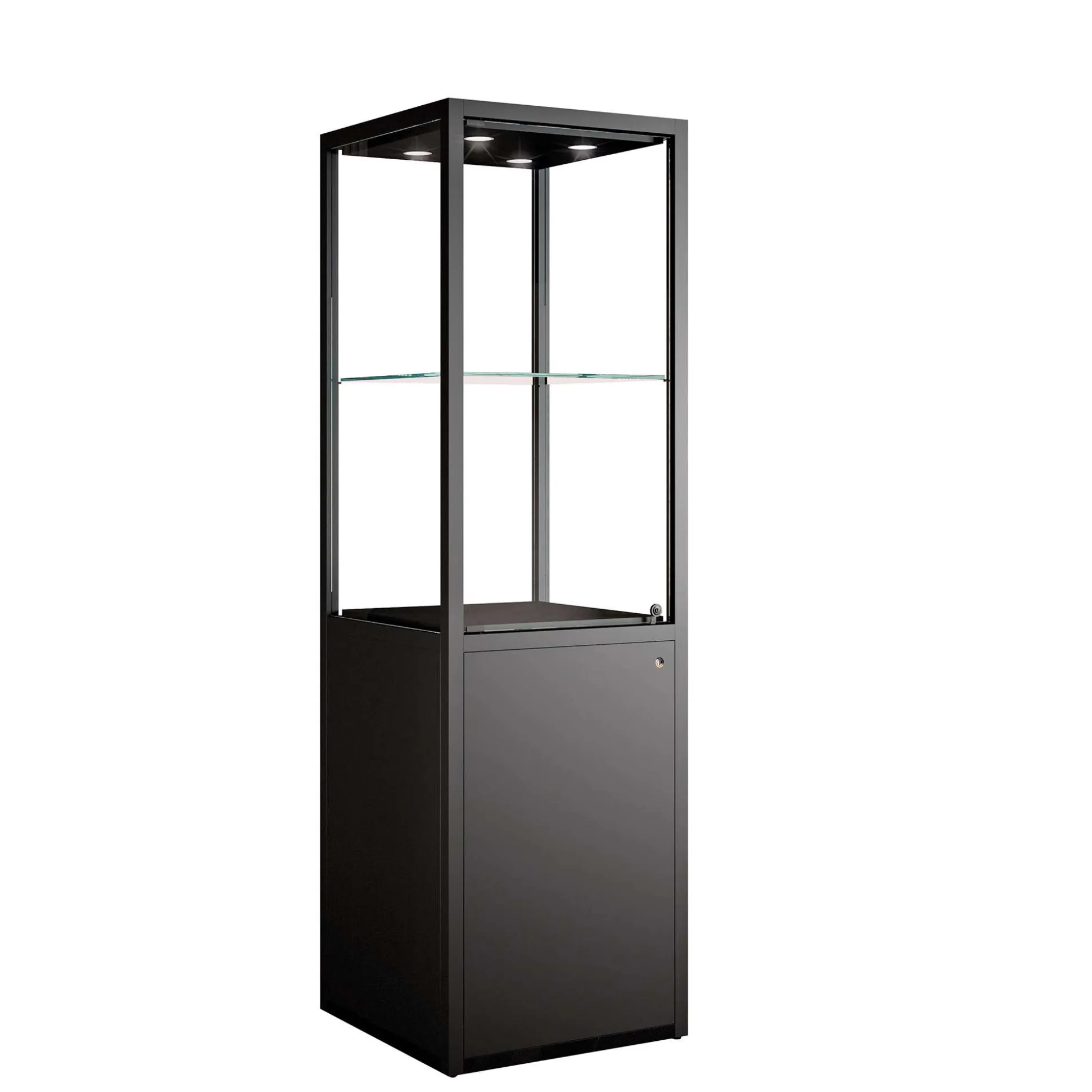 Glasvitrine Arta 60 cm, 1 hylde og skab