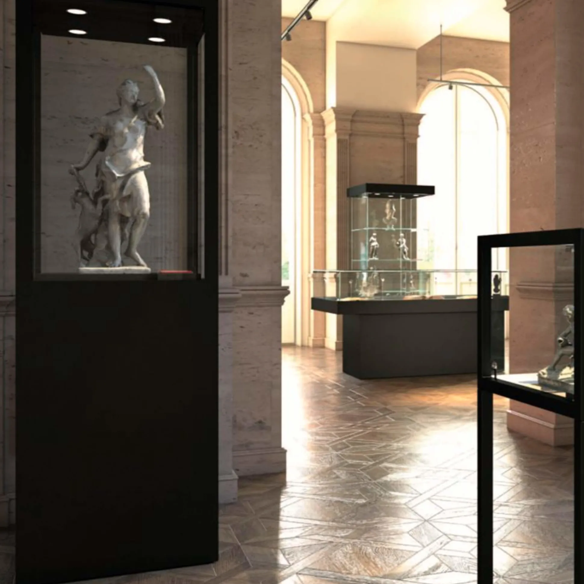 Glasvitrine Arta 60 cm, 1 hylde og skab