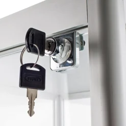 Glasvitrine Diamond 4L, m. lys, grå