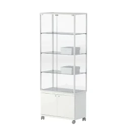 Glasvitrine Lux bred m. 4 hylder og skab