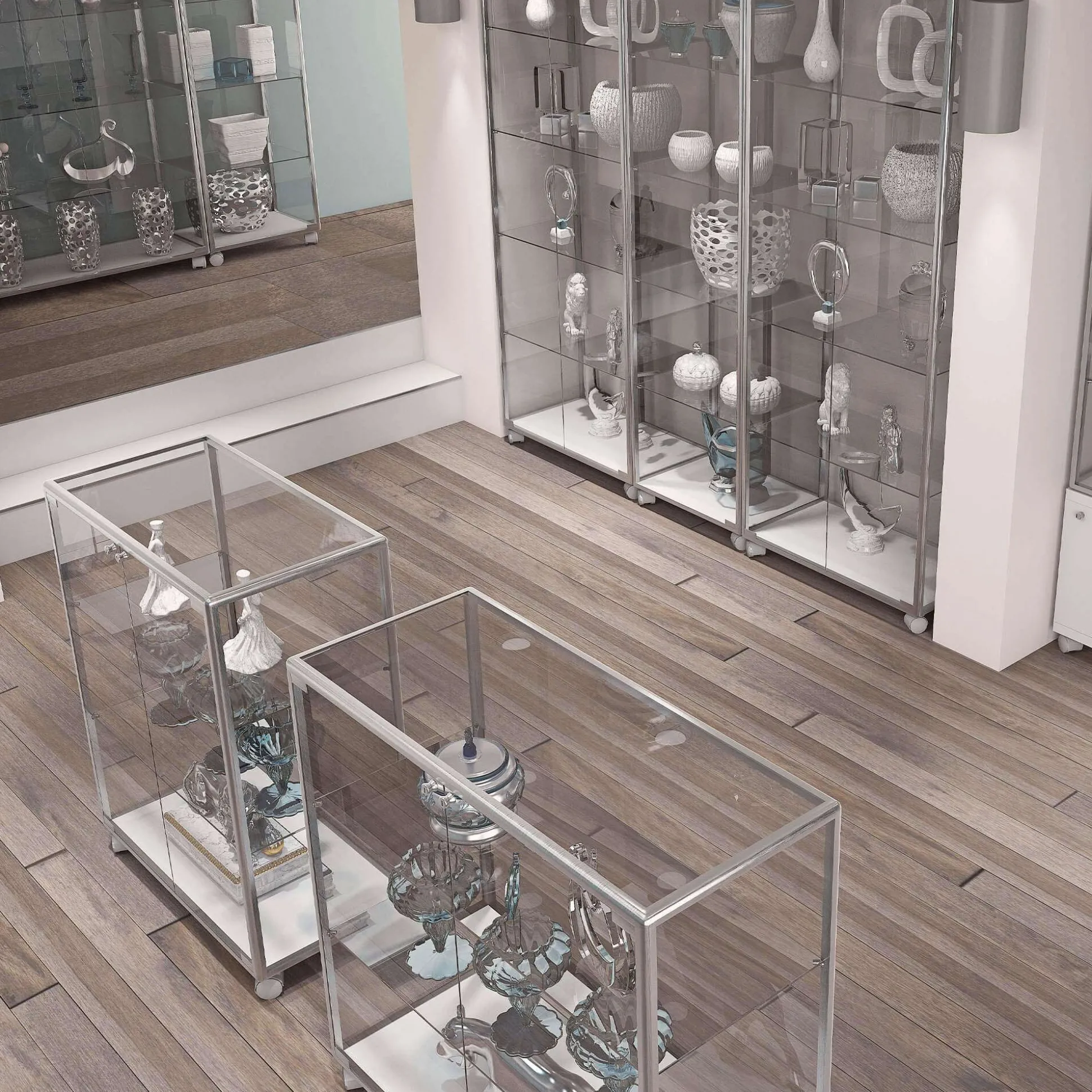 Glasvitrine Lux med 4 hylder