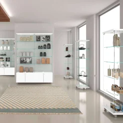 Glasvitrine Trento 157 cm, LED & skab