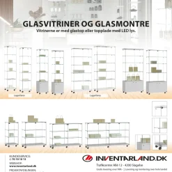 Glasvitrine Trento 4. m/3 hylder & skab