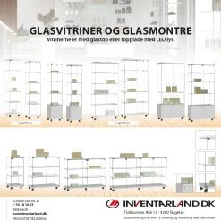 Glasvitrine Trento 3. m/3 hylder og skab