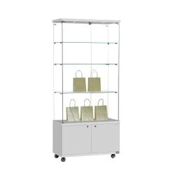 Glasvitrine Trento 4L. m/2 LED spot & skab