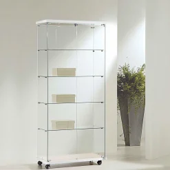 Glasvitrine Trento 2L. m/2 LED spot, hvid