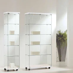 Glasvitrine Trento 2L. m/2 LED spot, hvid