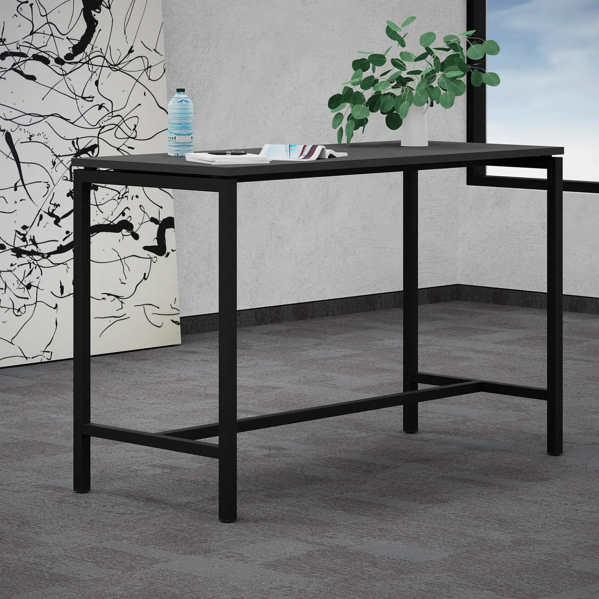 Højbord Monik 70x160, sort stel