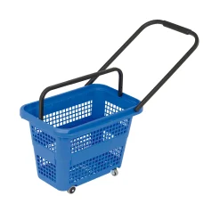 Indkøbskurv på hjul 32 liter, blå