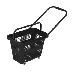 Indkøbskurv på hjul 32 liter, sort