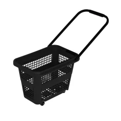 Indkøbskurv på hjul 32 liter, sort