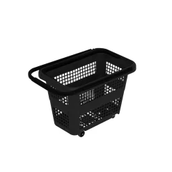 Indkøbskurv på hjul 32 liter, sort