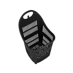 Indkøbskurv træk/skub 91 liter, sort