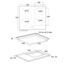 Induktionskogeplade Scandomestic IKF 60 FLEX
