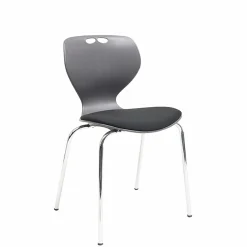 Kantinestol Oporto Mata, m. polster/blankt stel