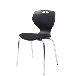 Kantinestol Oporto Mata, m. polster/blankt stel