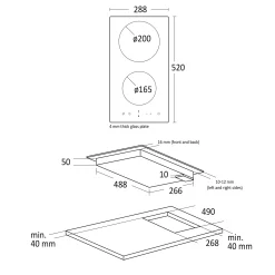 Keramisk kogeplade Scandomestic HOC30P